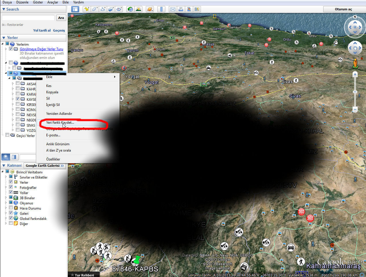  Google Earth ile Hazırlanan Rotayı IGO Yazılımlı Cihazlara Aktarılması