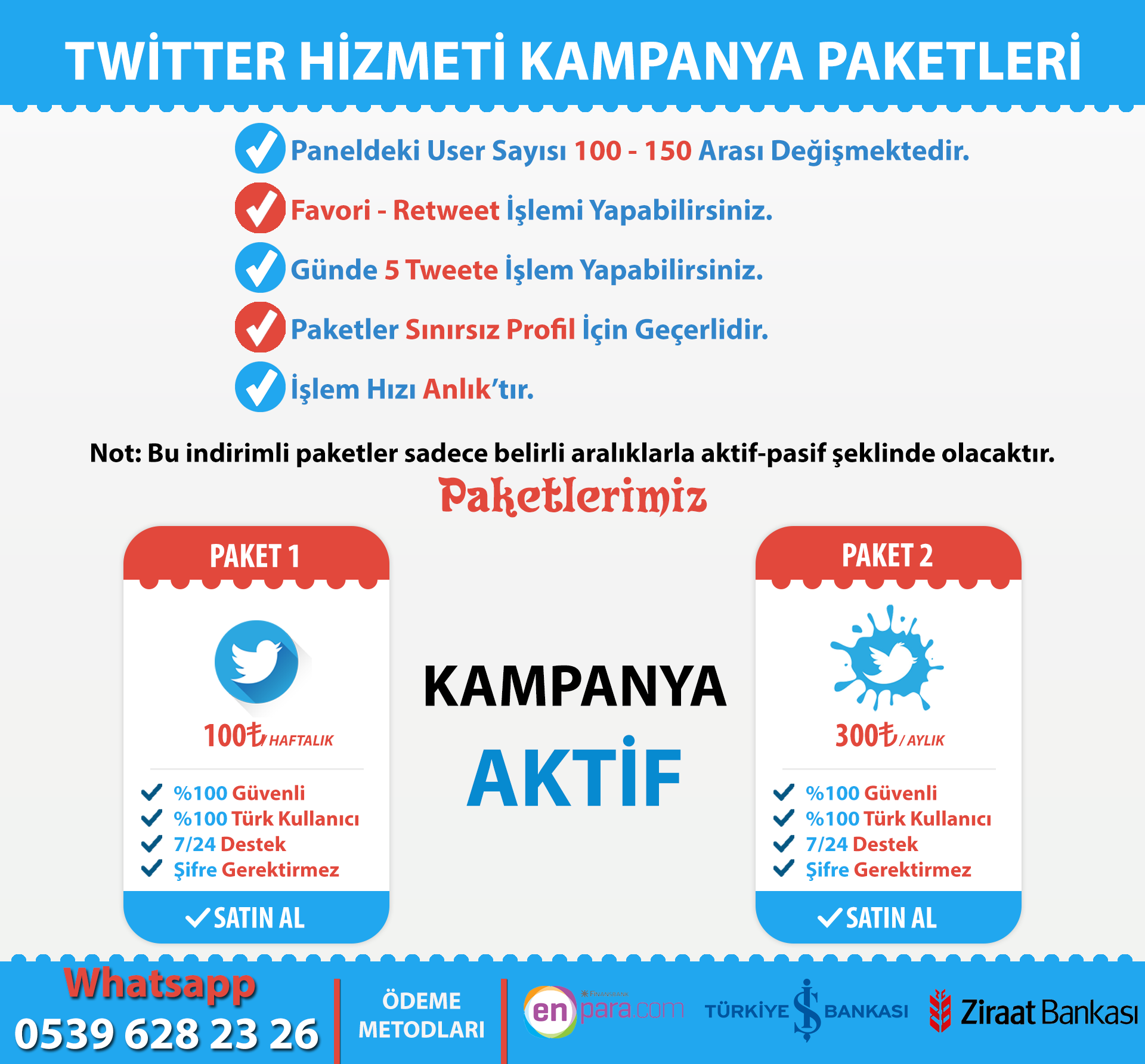 Twitter'da Her Gönderinize 100-150 arası Favori-Retweet Bayilik Paneli İNDİRİMDE! Minimum Fiyatlar!