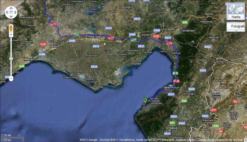  Eskişehir-Antakya Güzergahı Öneriler ve Uyarılarınız? Google maps SS'li