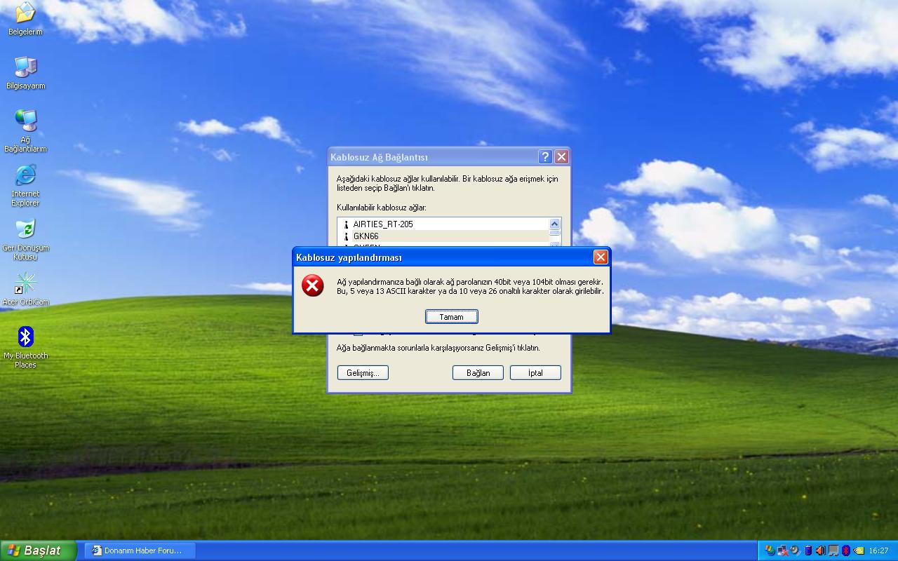  kablosuz yardım, vistadan xp'ye geçtim hata veriyor!