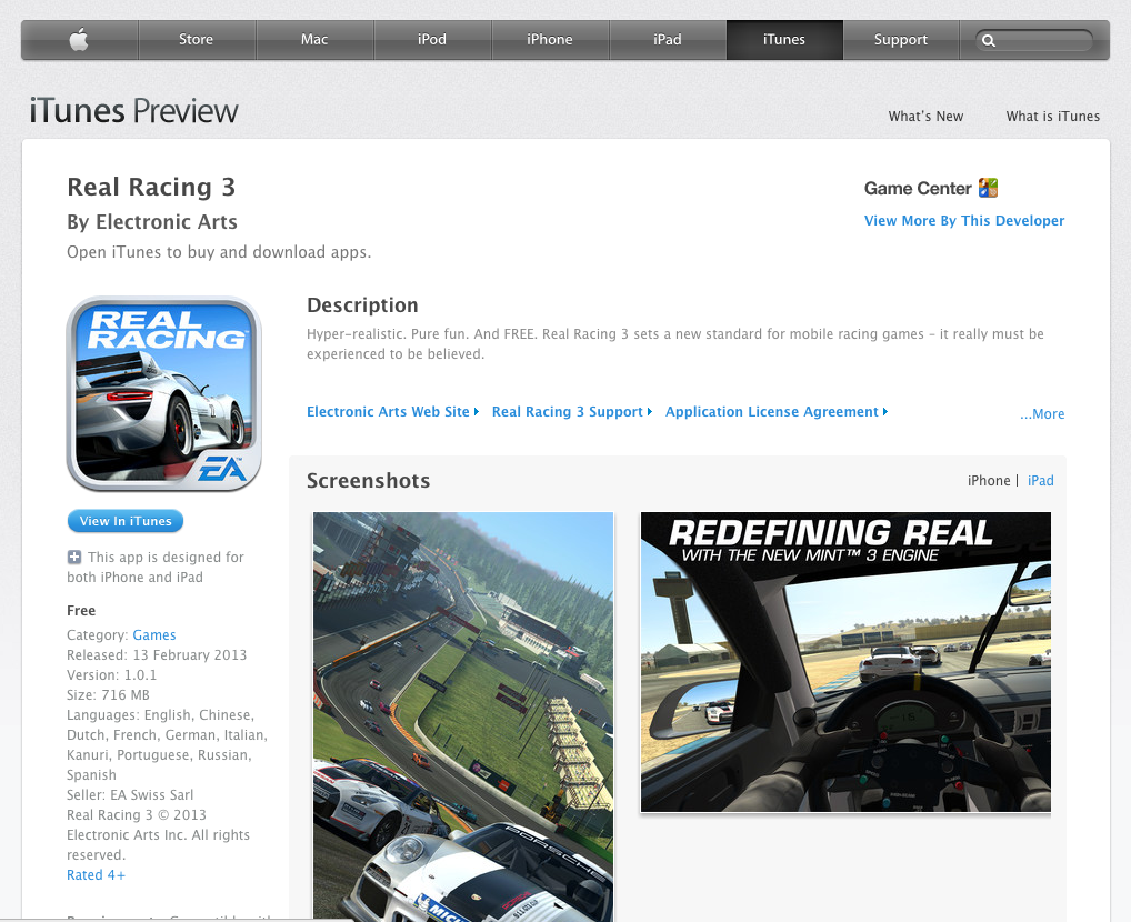  Real Racing 3 aciklanan tarihinden once cikti!