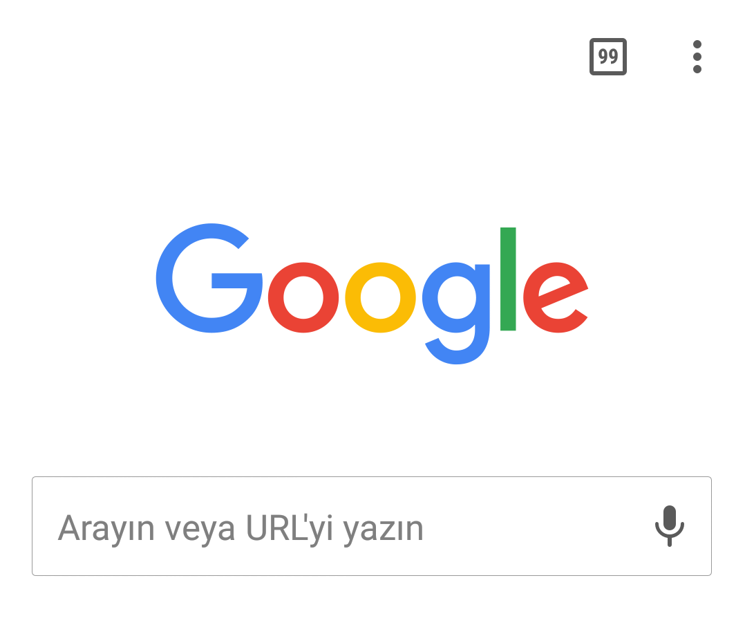  Chrome Mobilde 100. Sekmede ':D, :), xD' yazması