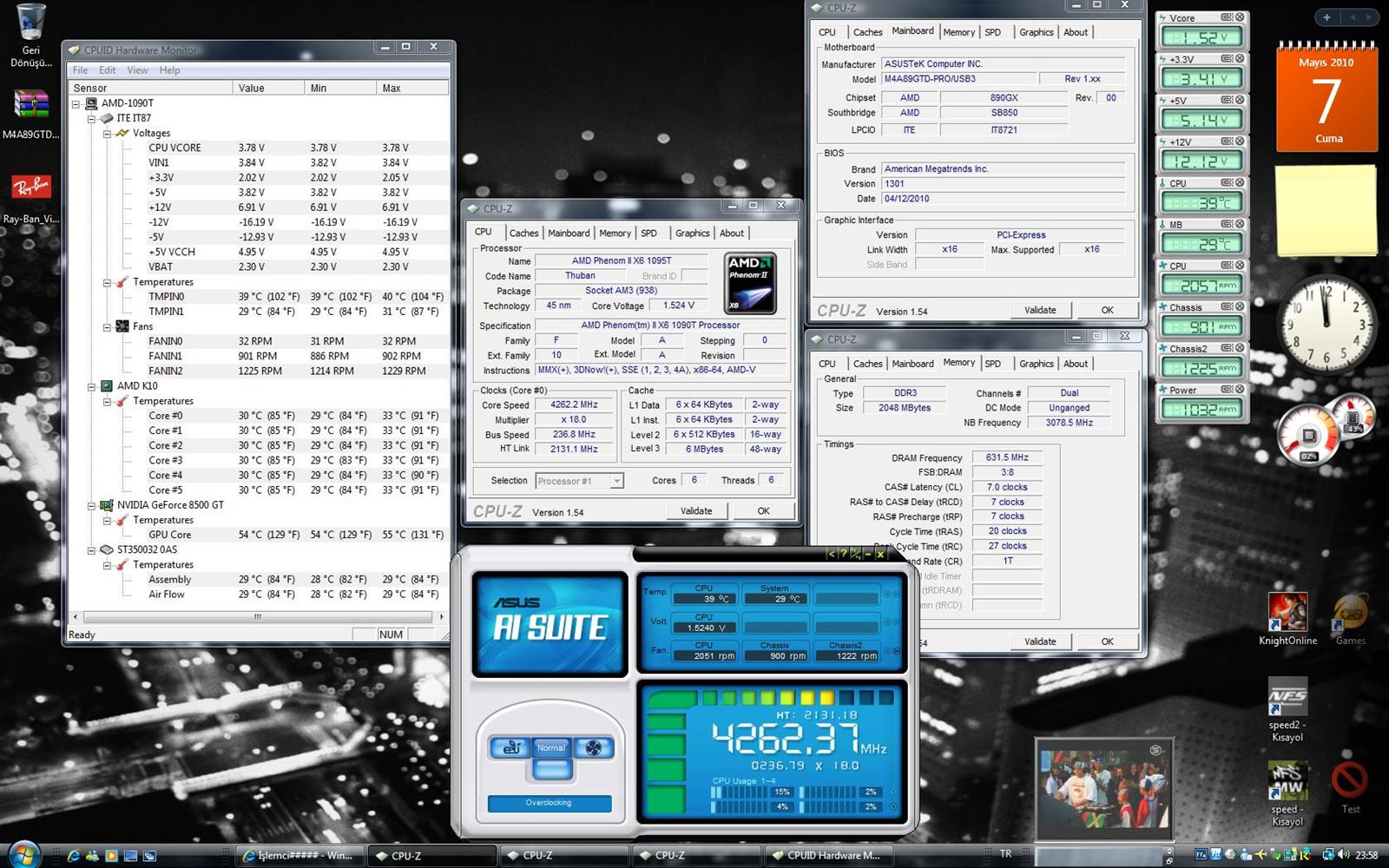  AMD X6 1090t + ASUS M4A89GTD PRO 4.1GHZ