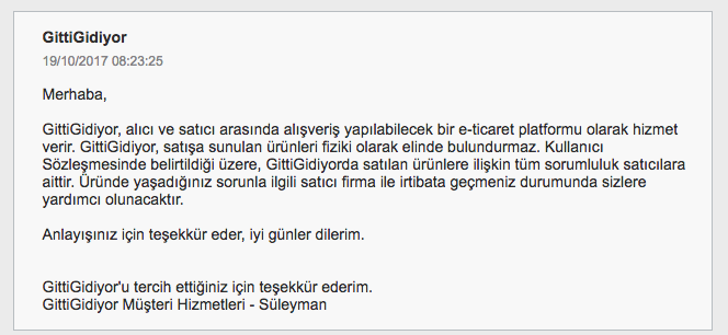 Gittigidiyor'dan bir ürün alırken 500 kere düşünün!