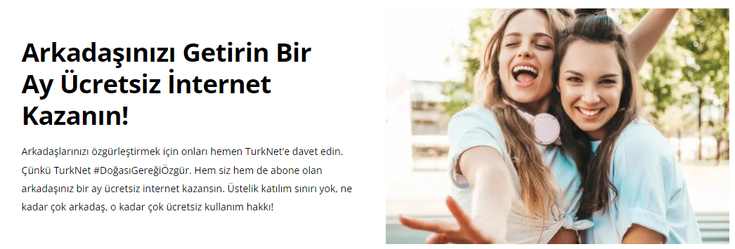 Türkiye'nin yüksek hızlı interneti TurkNet'te, maksimum hızda taahhütsüz sınırsız internet 139,90 TL