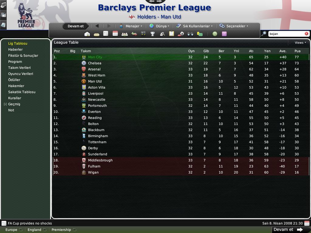  Football Manager 2008 (ÇIKTI)