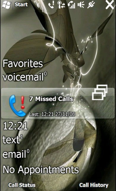  Windows Mobile 6.5 ekran görüntüleri