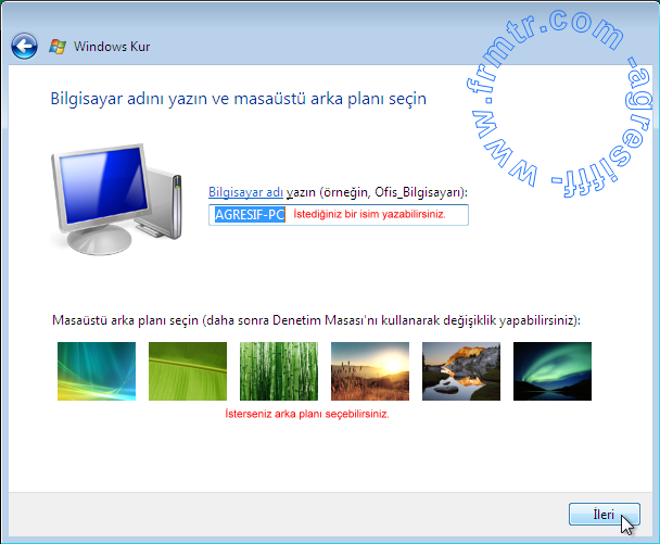  Windows Vista ya nasıl format atılır?ACİ