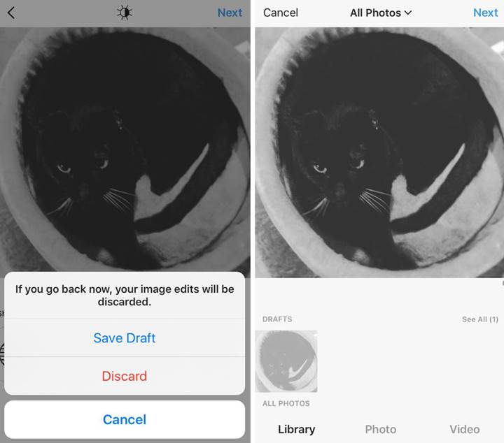Instagram’a 'taslak olarak kaydet' özelliği geliyor