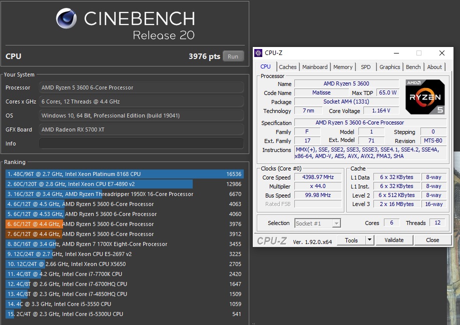 Yeni Ryzen 5 3600 @ 4.5ghz 1.225V