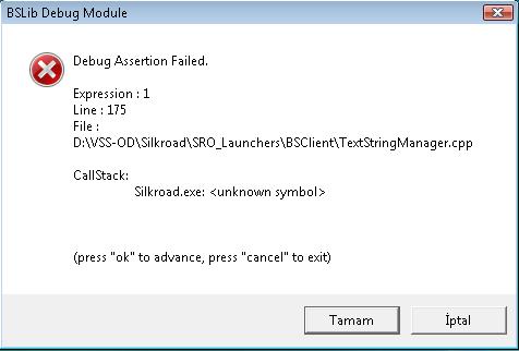  'BSLib Debug Module' Hatası