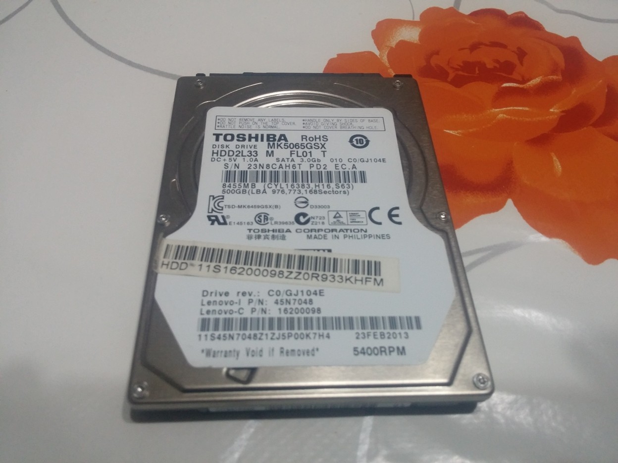 TOSHİBA MK5065GSX - 500 GB 2,5 İNÇ NOTEBOOK DİSKİ