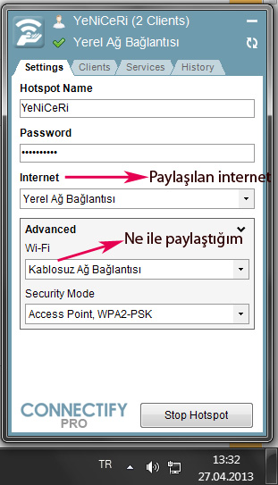  Kablolu interneti wireless adaptör ile paylaştırmak