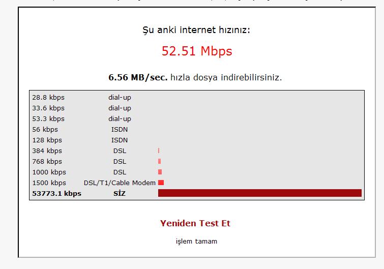  ADSL / Kablo / Dial-Up - Speed Test + Ping Service + D.S.H.