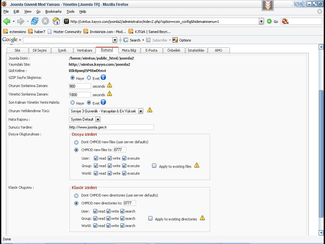  Safe Mode Patch 1.0.10 Resimli Anlatı(JOOMLA) Güvenli Mod Açık hesaplarda yama kullanımı