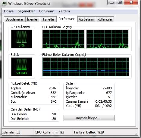  WİNDOWS 7 NEDEN ÇOK RAM KULLANIYOR ??