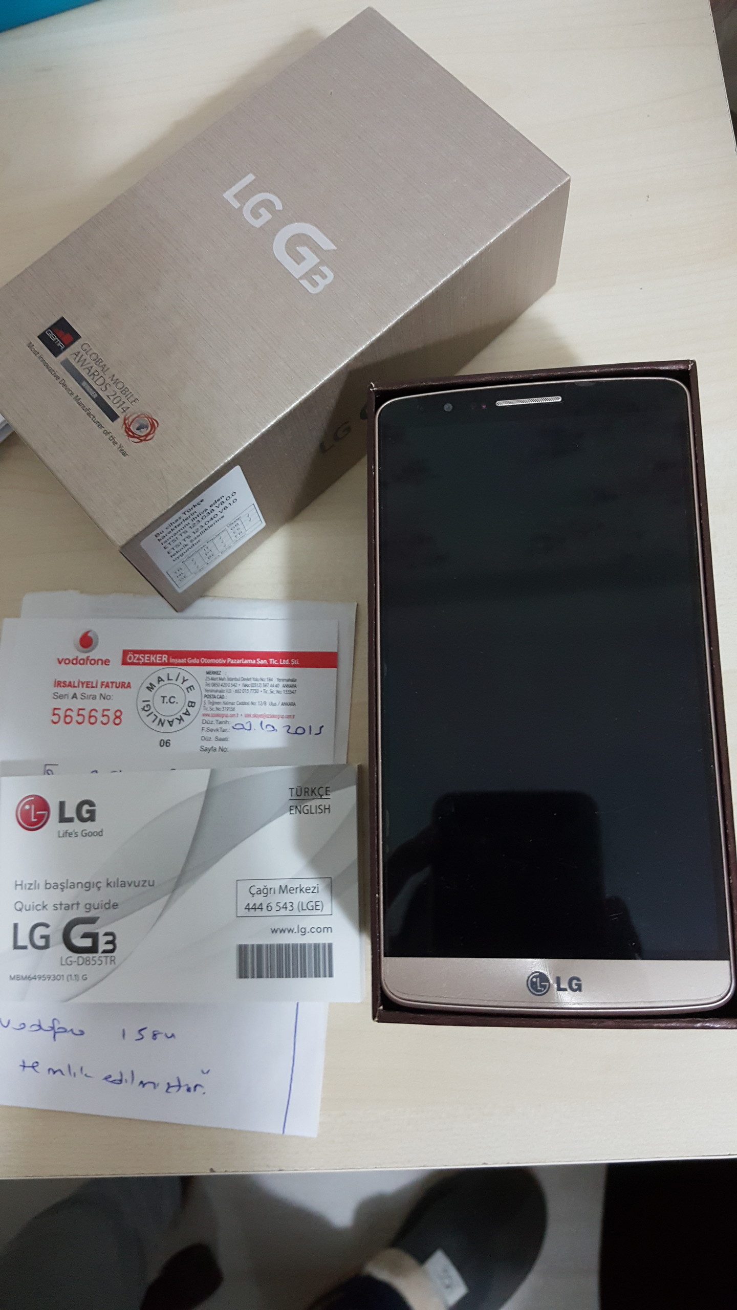 LG G3 Gold 32GB, Vodafone Cihazı, Çiziksiz Tertemiz 529 Oldu!