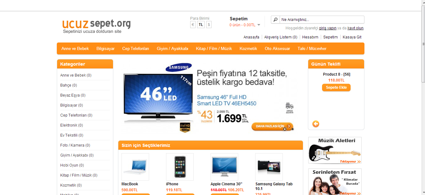  Opencart Alışveriş Sitenizi Çok Ucuza Kuruyoruz