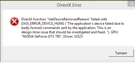  BF4 Directx hatasına çözüm arıyorum.