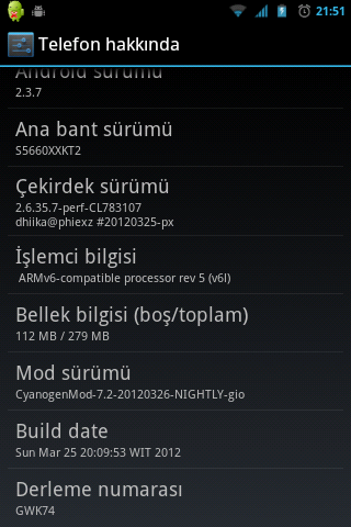  [Galaxy Gio] CyanogenMod 7.2 Kurulum Anlatımı