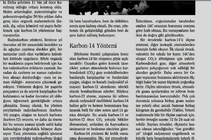  Bilimsel atmasyon: Karbon Testi