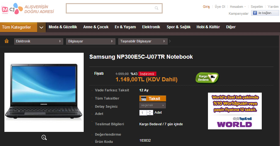  Samsung Notebook'larda İnanılmaz İndirimler!!!