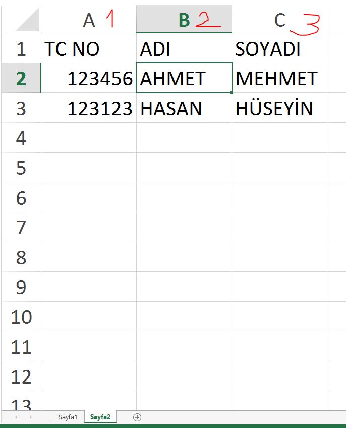 Excel'de büyük sorunum var