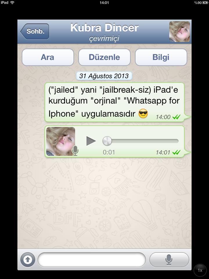  RuBi'den (JB'siz) iPad'e Orjinal WhatsApp Uygulaması Yükleme Yöntemi