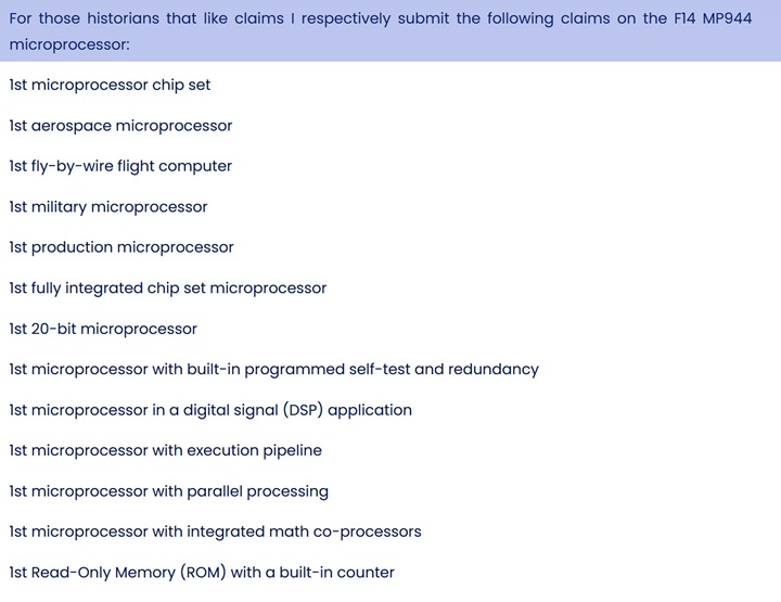 Dünyanın ilk mikroişlemcisi Intel 4004 değil: F-14’teki gizli çip MP944