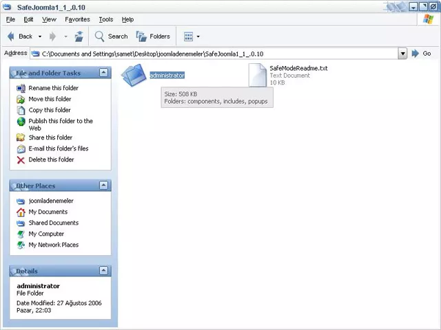  Safe Mode Patch 1.0.10 Resimli Anlatı(JOOMLA) Güvenli Mod Açık hesaplarda yama kullanımı