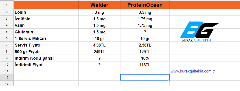 ProteinOcean Whey,BCAA,Pre workout İncelemesi