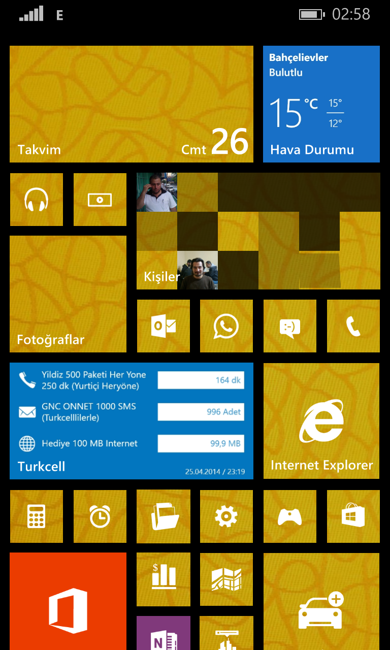  Windows Phone 8.1 Ana Ekranlarınız