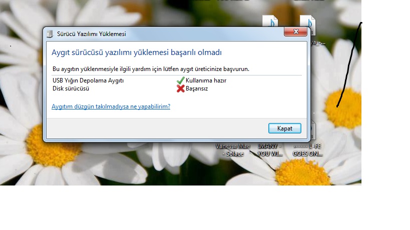  USB 3.0'dan Harici Diski Görmüyor
