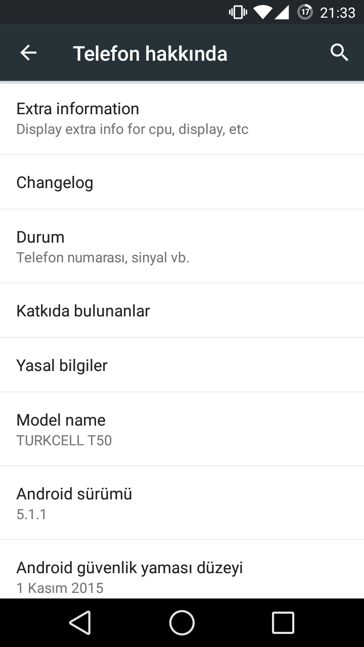 [2017.07.07] Turkcell T50 için CyanoganMod 12.1 (5.1.1), TWRP 3.0.2-3 ve Hafıza birleştirme