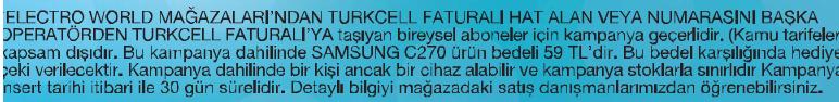  ELECTROWORLD TURKCELL YENi KAMPANYA SAMSUNG C270