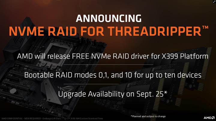X399 anakartları için ücretsiz NVMe RAID desteği geldi