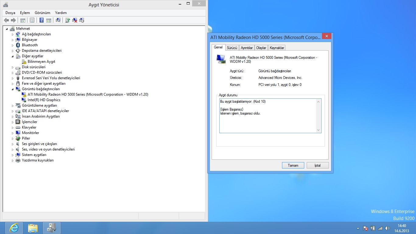  Windows 8 ekran kartımı görmüyor(Yardım)