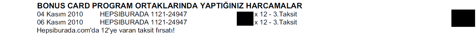  Kredi kartı faturasında ürün adı yazarmı ?