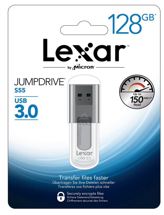  Sıfır >> Lexar JumpDrive S55 128GB USB 3.0 ( 150MB Okuma /60MB Yazma) USB BELLEK