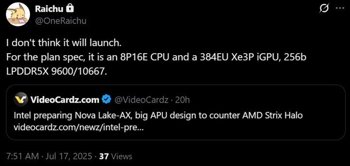 Intel Nova Lake-AX işlemciler sızdırıldı: Strix Halo'ya rakip geliyor