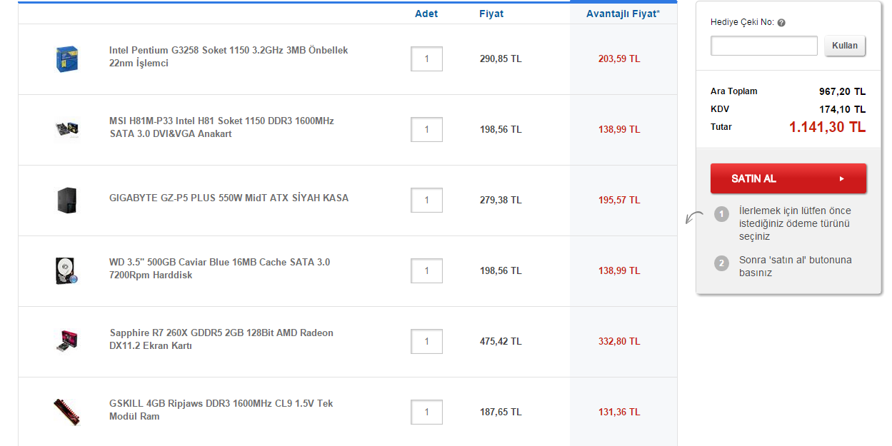  1150 TL'ye sistem topladım nasıl olmuş?