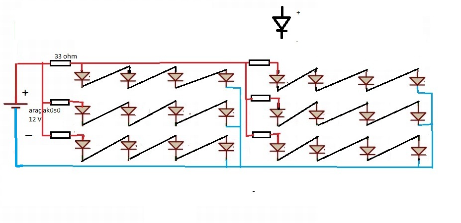  12 V ile 24 adet Led seri bağlama..yardım