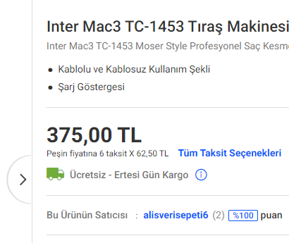 Tıraş makinesi (saç, sakal) fırsatları