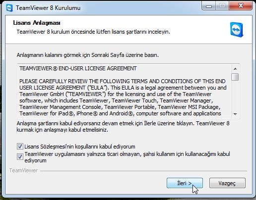  Teamviewer yükleme sorunu