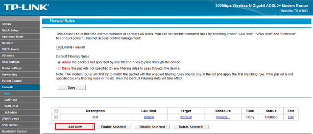  TD-W8970 Parent Control Kullanımı Nasıl Yapılır ?