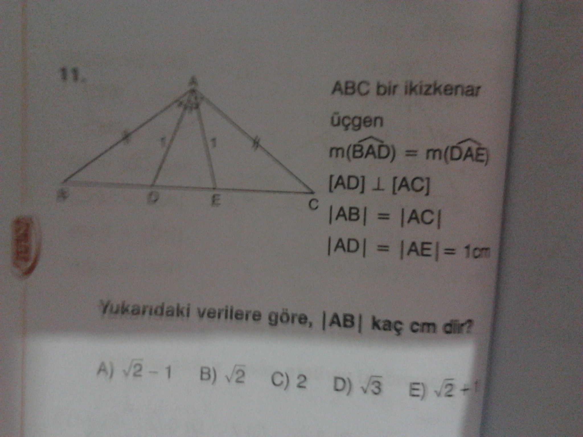  İkizkenar üçgen sorularım