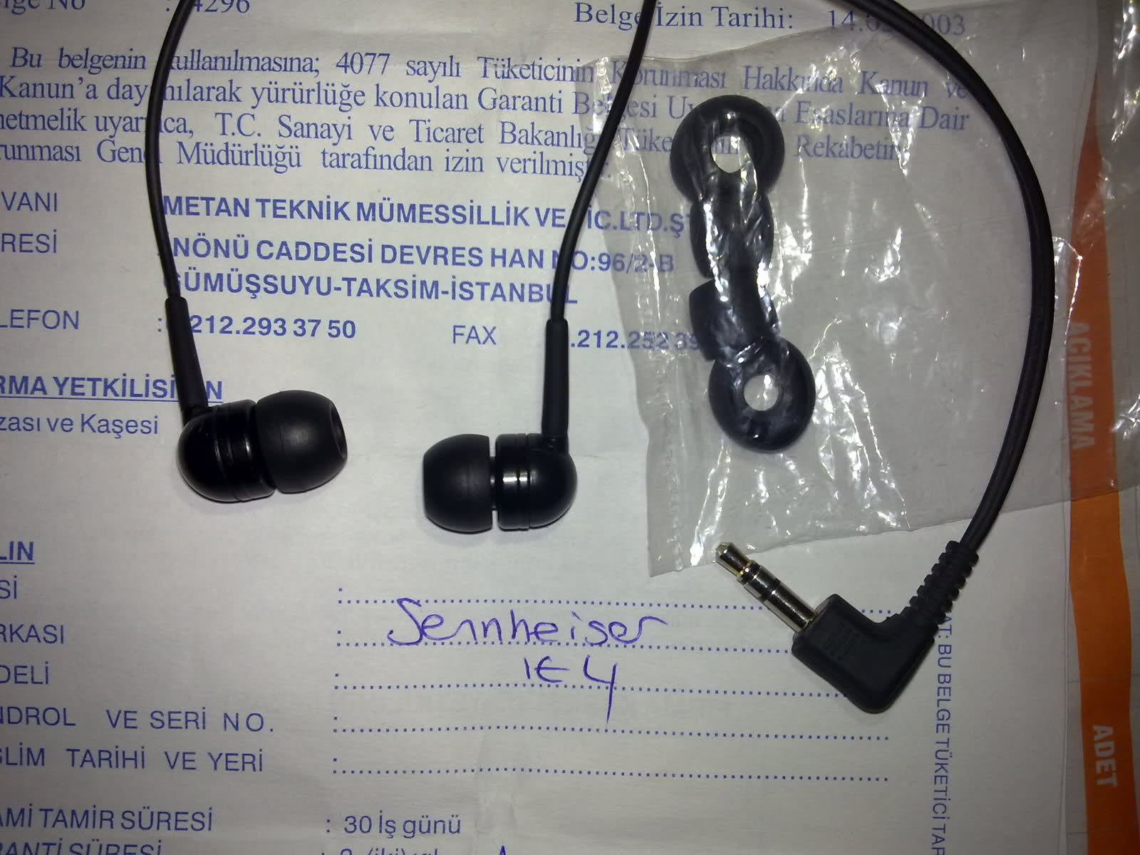  //Satılık Sennheiser IE4 Siyah Kulaklık //