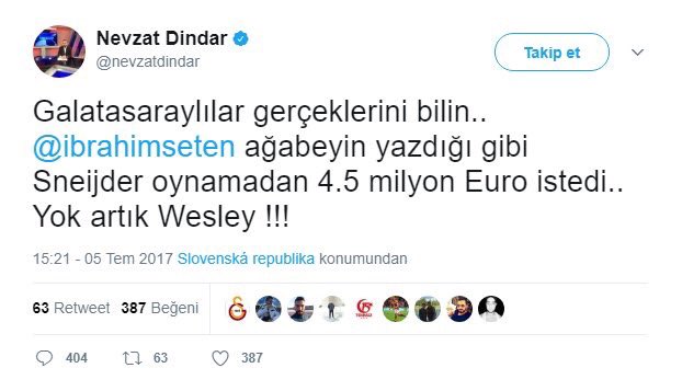 Sneijder 4.5m€ 'dan Feragat Etti