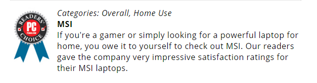  PCMag, MSI Oyun Dizüstü Modellerini Öneriyor