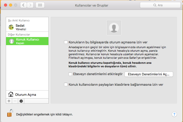  OS X El Capitan'da 'diğer' adlı kullanıcı nasıl silinir?